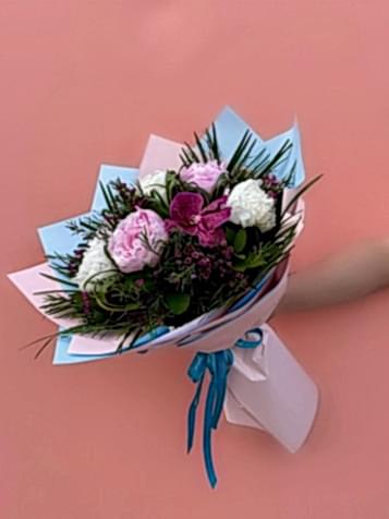 Beyaz & Pembe Şakayık Buketi