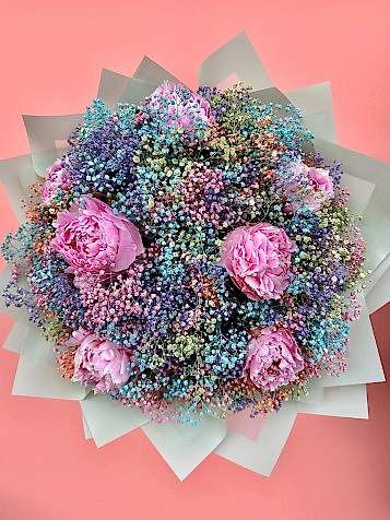 Cotton Candy Pembe Şakayık Buketi