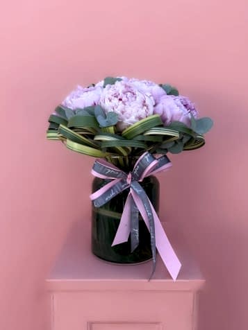 Cam Vazoda 10 Adet Pembe Şakayık