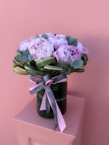 Cam Vazoda 10 Adet Pembe Şakayık