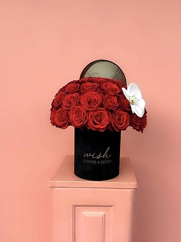 Love Box Kadife Kutuda Kırmızı Güller