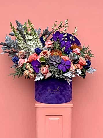 Mor Kadife Kutuda Grand Deluxe Purple Love Aranjman