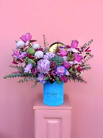 Sky Bliss Mavi Kadife Kutuda Aranjman